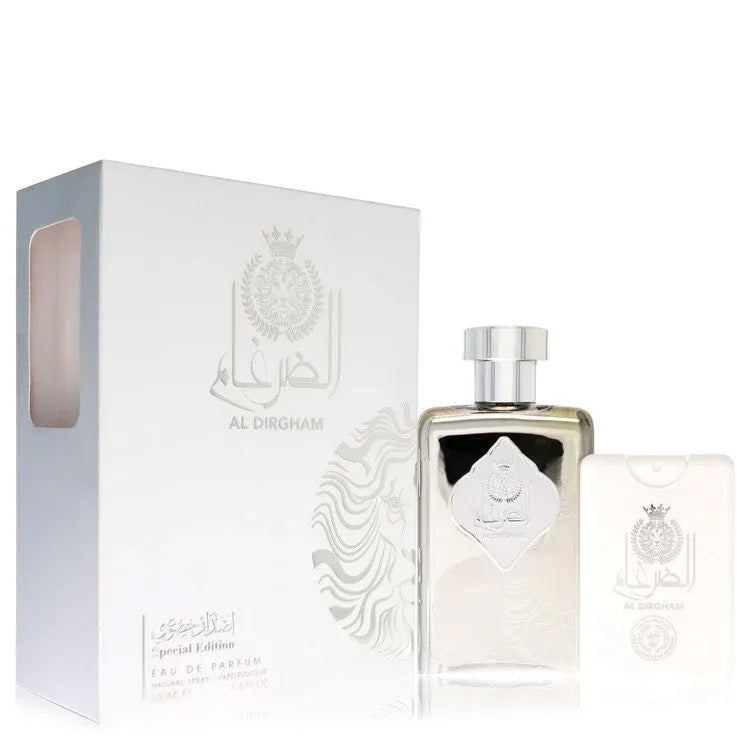 An image displaying Ard Al Zaafaran Al Dirgham by Al Zaafaran Eau De Parfum Spray +.65 Mini EDP Spray (Special Edition Unisex) 3.4 oz for Women by Al Zaafaran