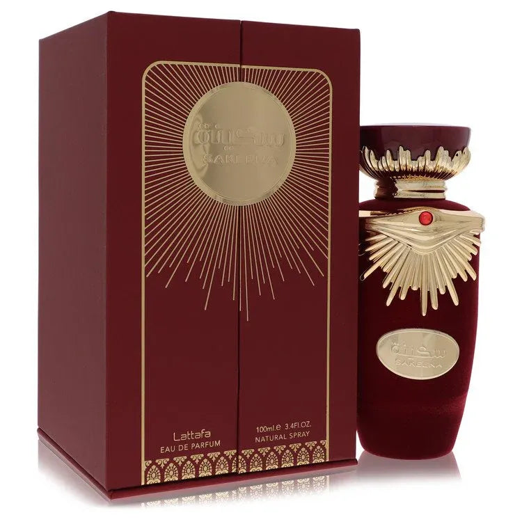 An image displaying Lattafa Sakeena by Lattafa Eau De Parfum Spray 3.4 oz for Women by Lattafa