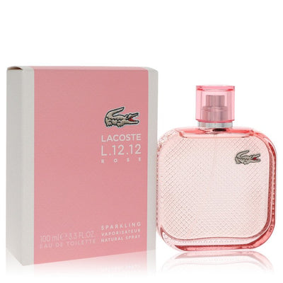 An image displaying Lacoste Eau De Lacoste L.12.12 Rose Sparkling by Lacoste Eau De Toilette Spray 3.3 oz for Women by Lacoste