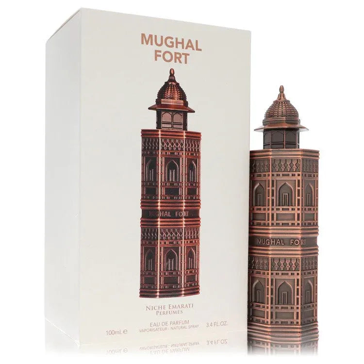 An image displaying Niche Emarati Mughal Fort by Lattafa Eau De Parfum Spray 3.4 oz for Women by Lattafa