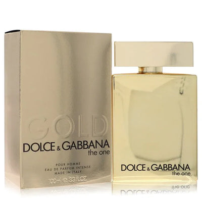 An image displaying The One Gold by Dolce & Gabbana Eau De Parfum Intense Spray 3.4 oz for Men by Dolce & Gabbana