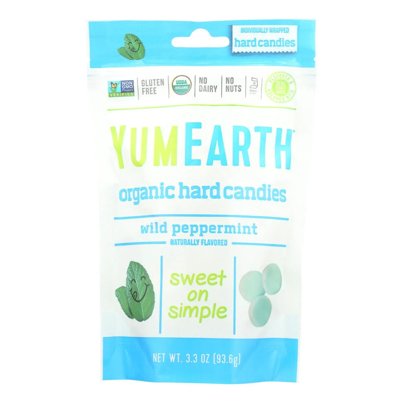 Yummy Earth Organic Candy Drops Wild Peppermint - 3.3 Ounce - Case Of 6