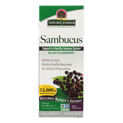 An image displaying Nature's Answer - Sambucus Nigra Black Elder Berry Extract - 4 Ounce by Nature's Answer