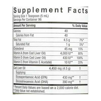 An image displaying Nature's Answer - Liquid Norwegian Cod Liver Oil - 16 Fl Ounce by Nature's Answer