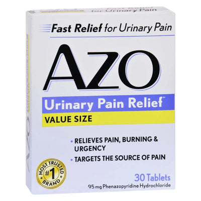 An image displaying Azo Standard Urinary Pain Relief - 30 Tablets by Azo