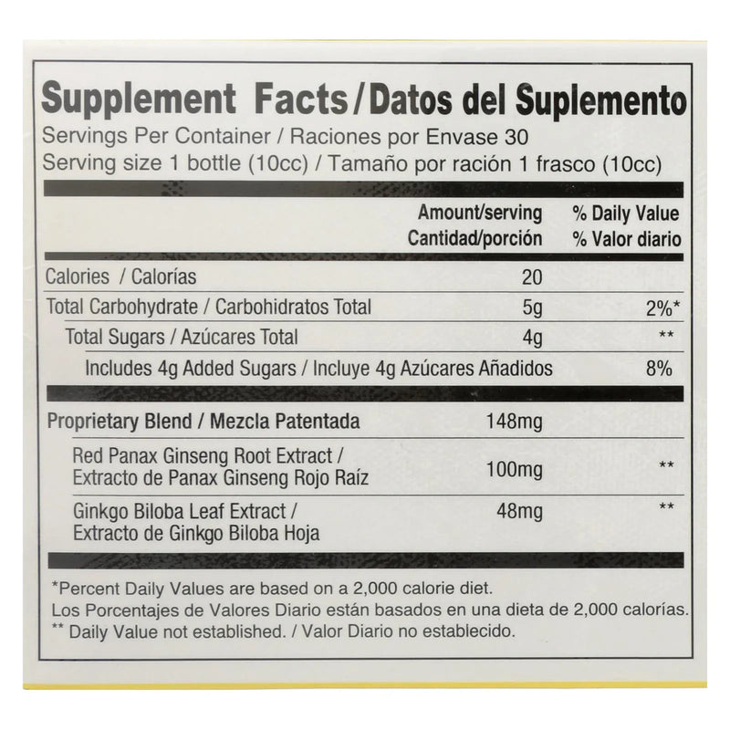 An image displaying Prince Of Peace Ginkgo Biloba And Red Panax Ginseng Extract - 1 Vial by Prince Of Peace