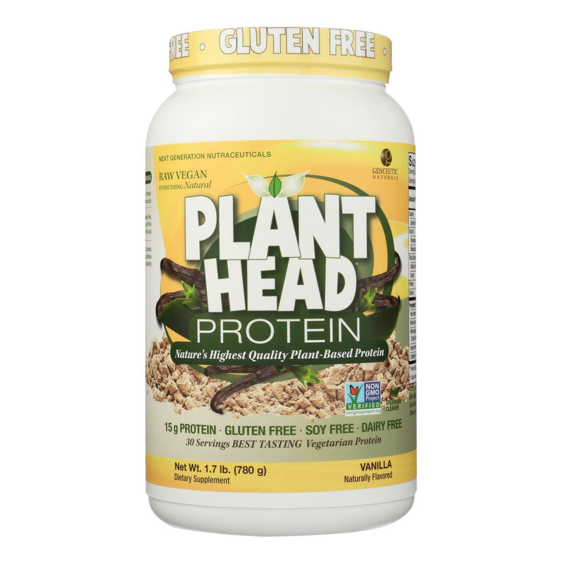 An image displaying Genceutic Naturals Plant Head Protein - Vanilla - 1.65 Lb by Genceutic Naturals