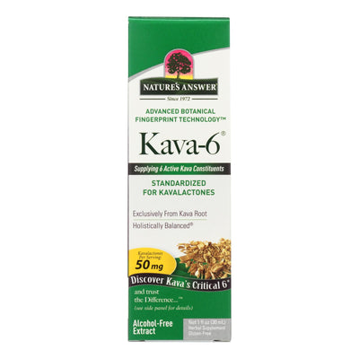 An image displaying Nature's Answer - Kava 6 Extract - Alcohol Free - 1 Oz by Nature's Answer