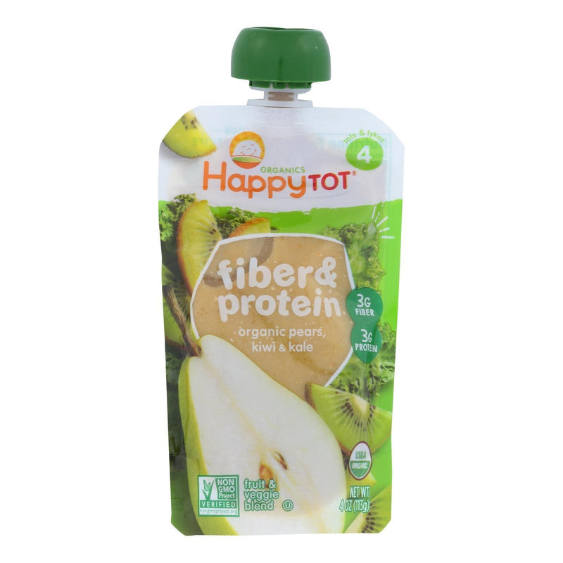 Happy Tot Toddler Food - Organic - Fiber And Protein - Stage 4 - Pear Kiwi And Kale - 4 Ounce - Case Of 16