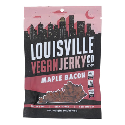An image displaying Louisville Vegan Jerky Jerky - Vegan - Maple Bacon - Case Of 10 - 3 Ounce by Louisville Vegan Jerky