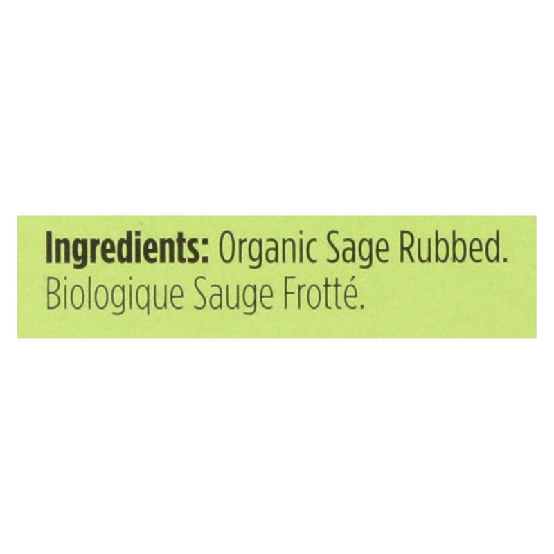 Spicely Organics - Organic Sage - Rubbed - Case Of 6 - 0.1 Oz. - Orca Market