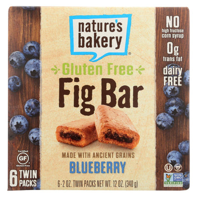 An image displaying Nature's Bakery Gluten Free Fig Bar - Blueberry - Case Of 6 - 2 Oz. by Nature's Bakery