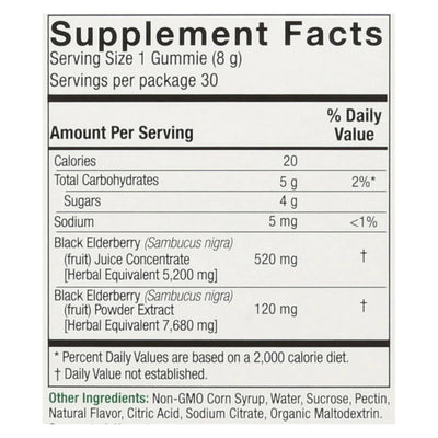 An image displaying Nature's Answer Sambucus - Mega - Gummies - 7x - 30 Count by Nature's Answer