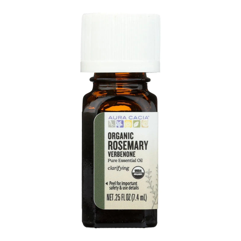 An image displaying Aura Cacia - Essential Oil - Rosemary Verbenone - Case Of 1 - .25 Ounce by Aura Cacia