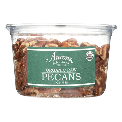 An image displaying Aurora Natural Products - Organic Raw Pecans - Case Of 12 - 7 Oz. by Aurora Natural Products
