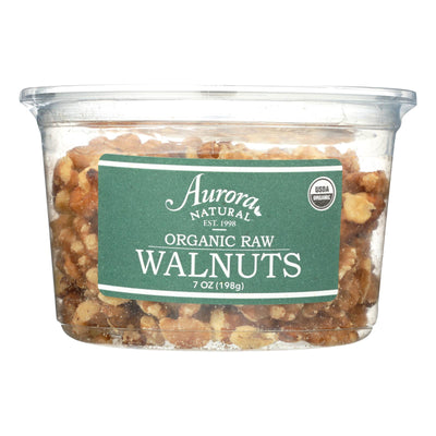 An image displaying Aurora Natural Products - Organic Raw Walnuts - Case Of 12 - 7 Oz. by Aurora Natural Products
