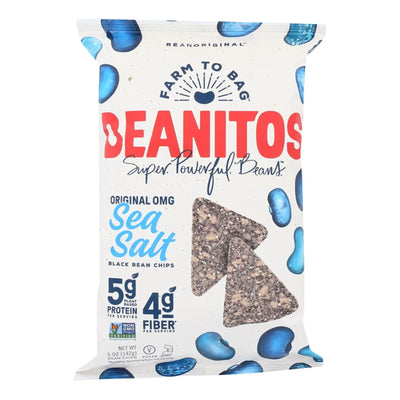 An image displaying Beanitos - Black Bean Chips - Sea Salt - Case Of 6 - 5 Ounce by Beanitos