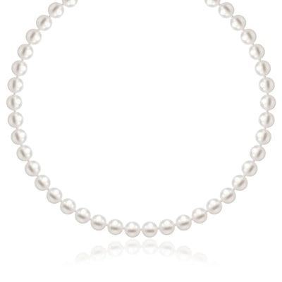 An image displaying 14k Yellow Gold Necklace with White Freshwater Cultured Pearls (6.0mm to 6.5mm) by Orca Market