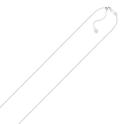 An image displaying 14k White Gold Adjustable Cable Chain 0.9mm by Orca Market