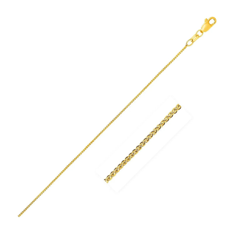 An image displaying 10k Yellow Gold Wheat Chain 0.6mm by Orca Market