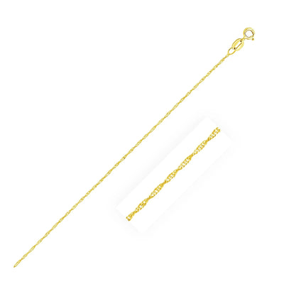 An image displaying 10k Yellow Gold Singapore Chain 0.8mm by Orca Market