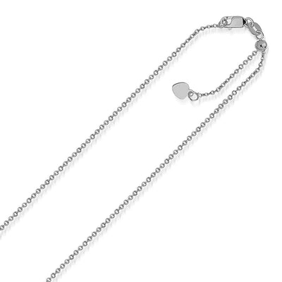 An image displaying 14k White Gold Singapore Style Adjustable Chain (1.1 mm) by Orca Market