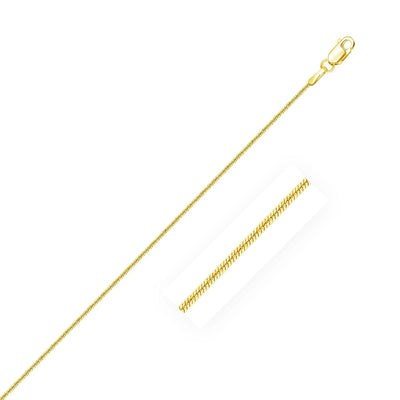 An image displaying 14k Yellow Gold Round Snake Chain 0.9mm by Orca Market