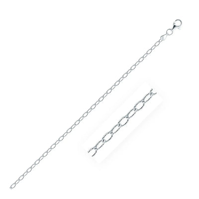 An image displaying Rhodium Plated 2.5mm Sterling Silver Rolo Style Chain by Orca Market