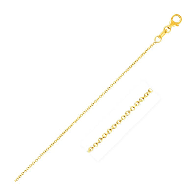 An image displaying 14k Yellow Gold Round Cable Link Chain 1.1mm by Orca Market