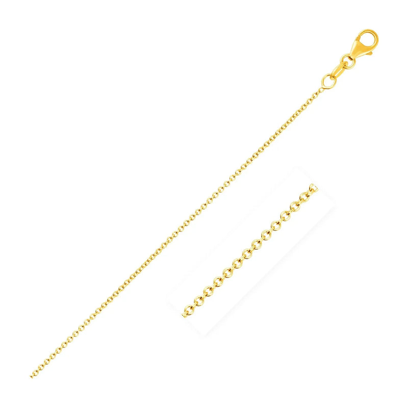 An image displaying 14k Yellow Gold Round Cable Link Chain 1.1mm by Orca Market