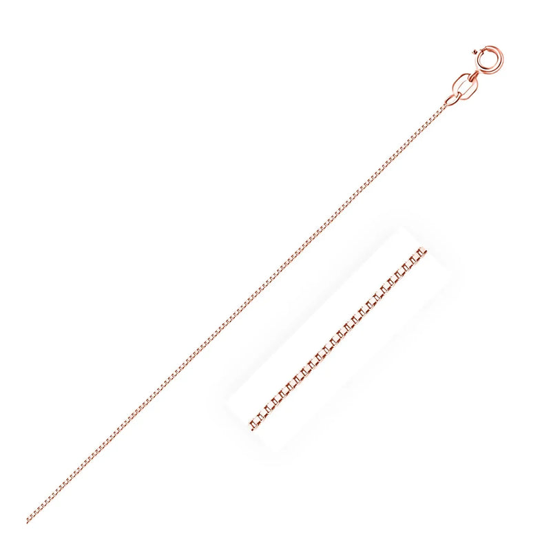 An image displaying 14k Rose Gold Classic Box Chain 0.6mm by Orca Market