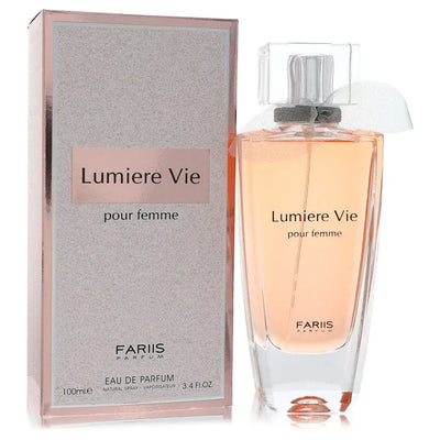 An image displaying Fariis Lumiere Vie by Fariis Parfum Eau De Parfum Spray 3.4 oz for Women by Fariis Parfum