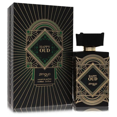 An image displaying Afnan Zimaya Happy Oud by Afnan Extrait De Parfum Spray 3.4 oz for Men by Afnan