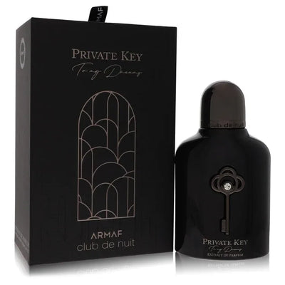 An image displaying Club De Nuit Private Key To My Dreams by Armaf Extrait De Parfum Spray 3.4 oz for Men by Armaf