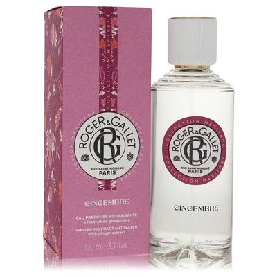 An image displaying Roger & Gallet Ginger by Roger & Gallet Fresh Fragrant Water Spray 3.3 oz for Women by Roger & Gallet
