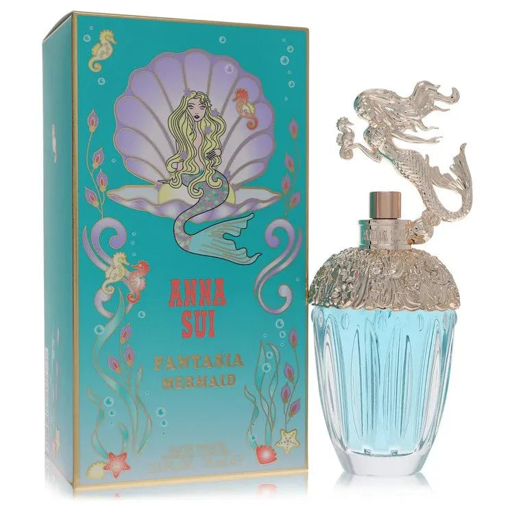 An image displaying Anna Sui Fantasia Mermaid by Anna Sui Eau De Toilette Spray 2.5 oz for Women by Anna Sui