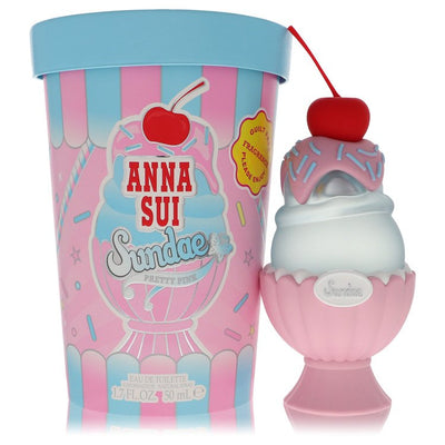 An image displaying Anna Sui Sundae Pretty Pink by Anna Sui Eau De Toilette Spray 1.7 oz for Women by Anna Sui