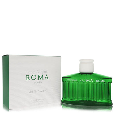 An image displaying Roma Uomo Green Swing by Laura Biagiotti Eau De Toilette Spray 6.8 oz for Men by Laura Biagiotti