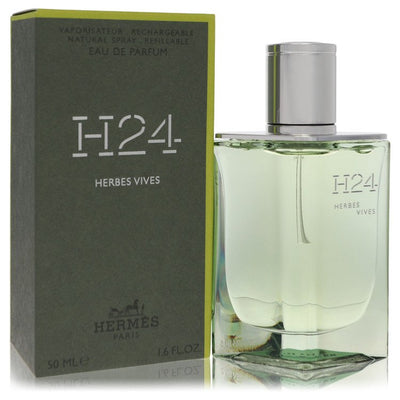 An image displaying Hermes H24 Herbes Vives by Hermes Eau De Parfum Refillable Spray 1.7 oz for Men by Hermes