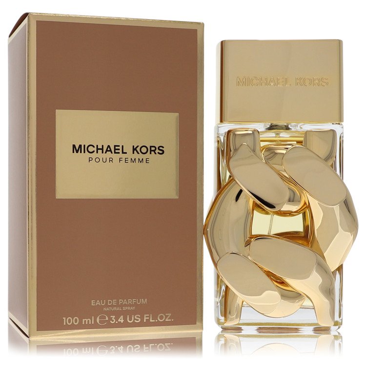 An image displaying Michael Kors Pour Femme by Michael Kors Eau De Parfum Spray 3.4 oz for Women by Michael Kors