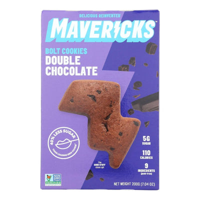 An image displaying Mavericks Snacks - Cookiez Double Trouble Chocolate - Case Of 8-7.04 Ounce by Mavericks Snacks