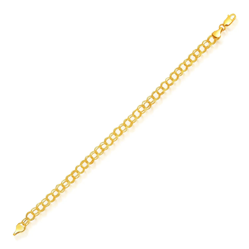 An image displaying 5.0 mm 14k Yellow Gold Lite Charm Bracelet by Orca Market