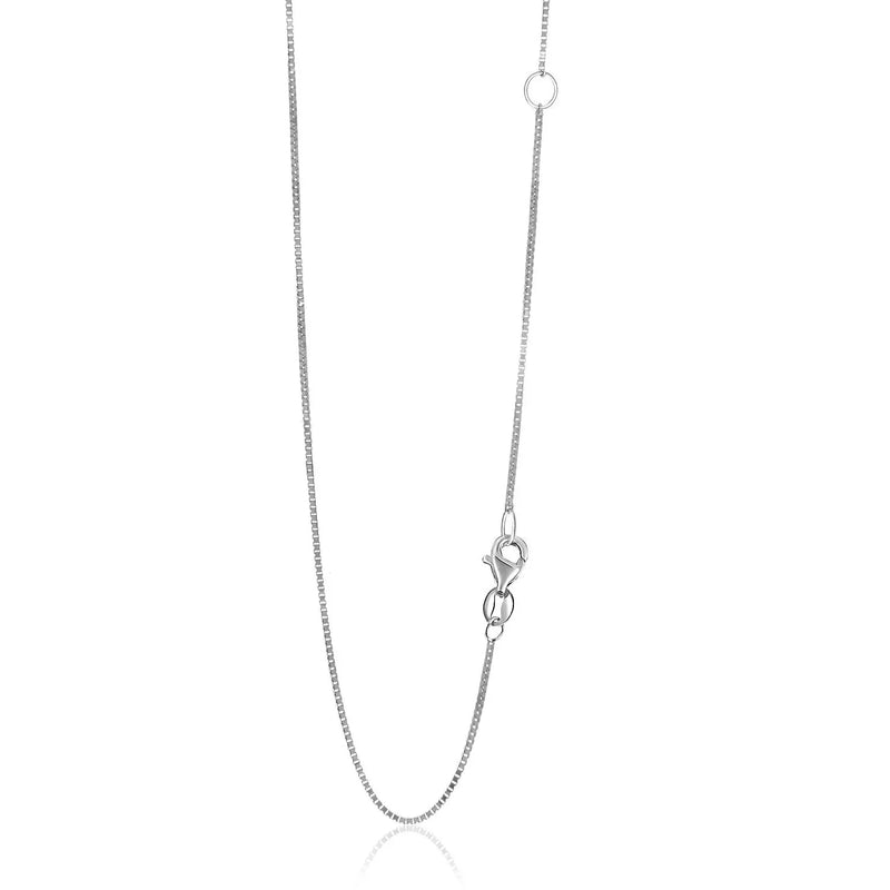 An image displaying 14k White Gold Adjustable Box Chain 0.8mm by Orca Market