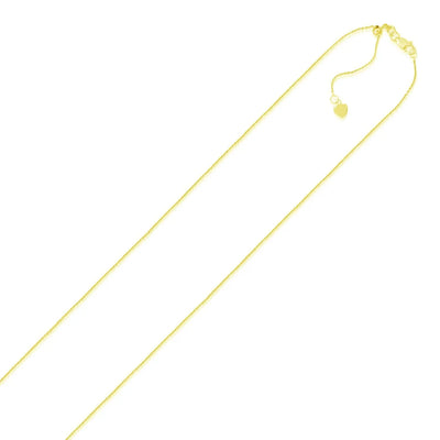 An image displaying 14k Yellow Gold Adjustable Cable Chain 0.9mm by Orca Market
