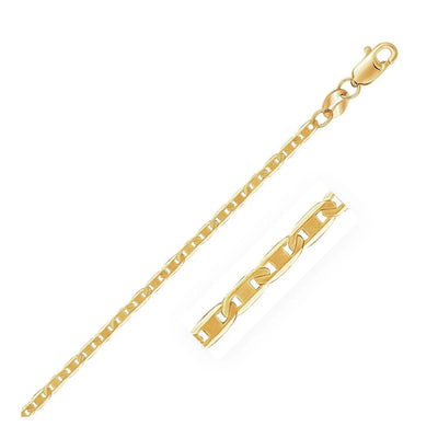 An image displaying 10k Yellow Gold Mariner Link Anklet 1.7mm by Orca Market