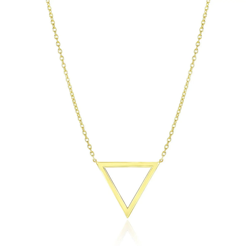 An image displaying 14k Yellow Gold Delta Symbol Chain Necklace by Orca Market