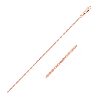 An image displaying 14k Rose Gold Round Cable Link Chain 0.7mm by Orca Market