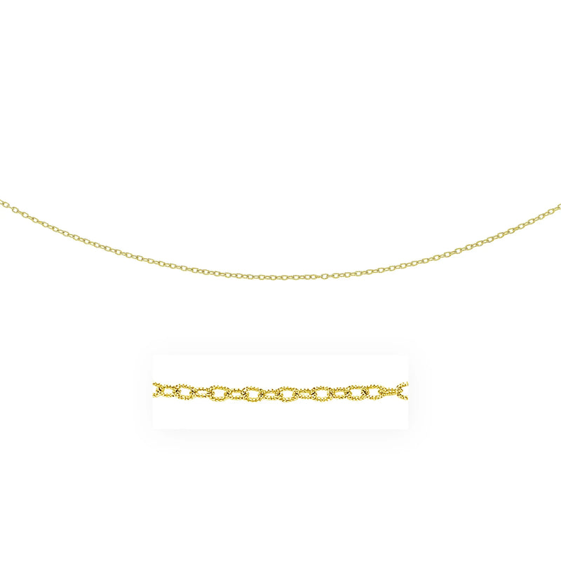 An image displaying 2.5mm 14k Yellow Gold Pendant Chain with Textured Links by Orca Market