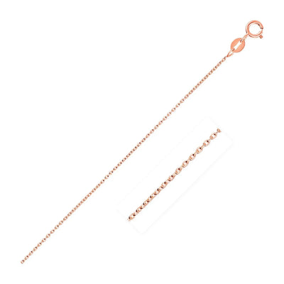 An image displaying 14k Pink Gold Oval Cable Link Chain 0.7mm by Orca Market