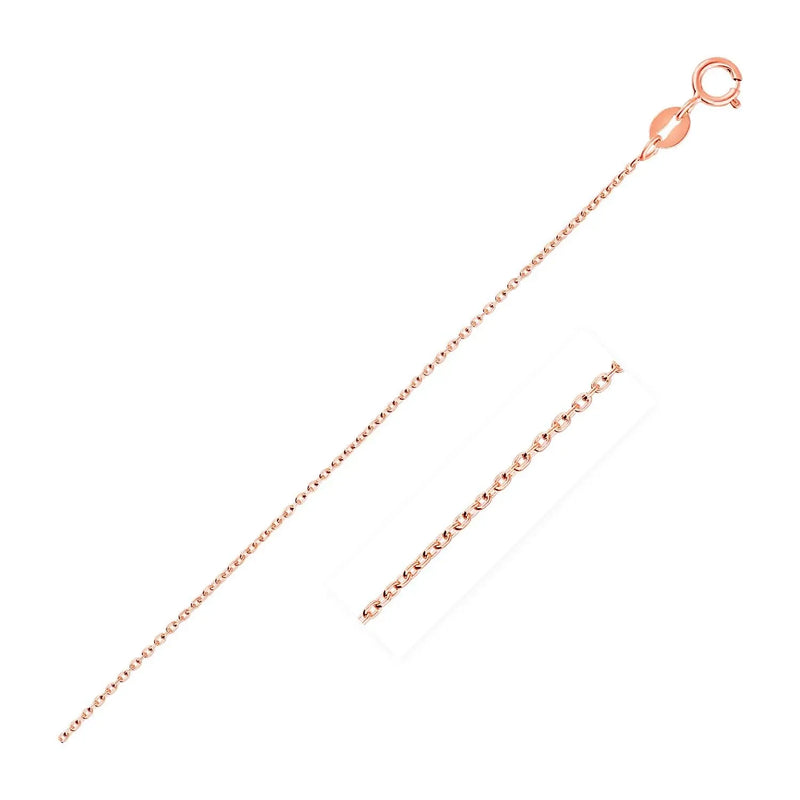 An image displaying 14k Pink Gold Oval Cable Link Chain 0.7mm by Orca Market